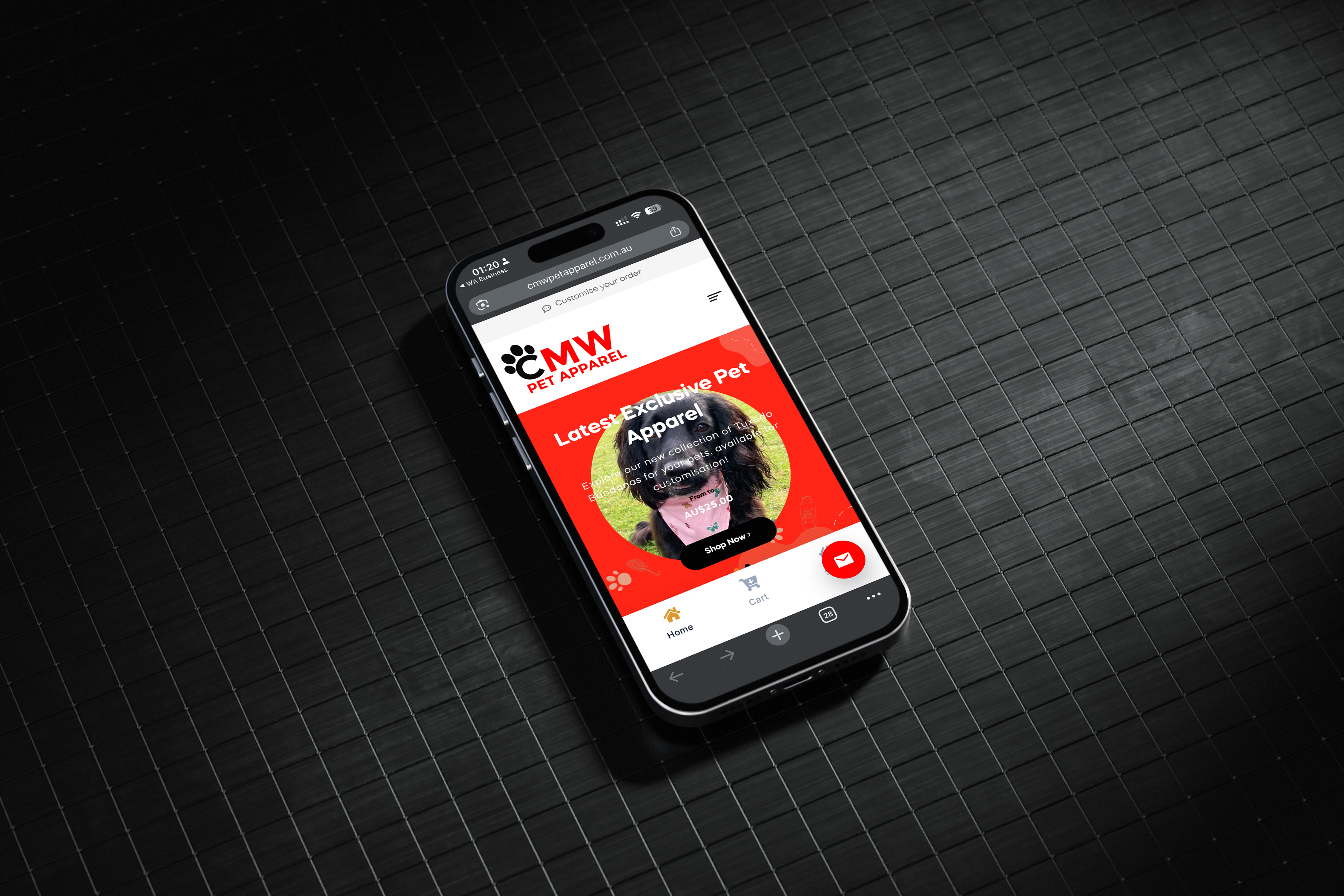CMW Pet Apparel web design example 2
