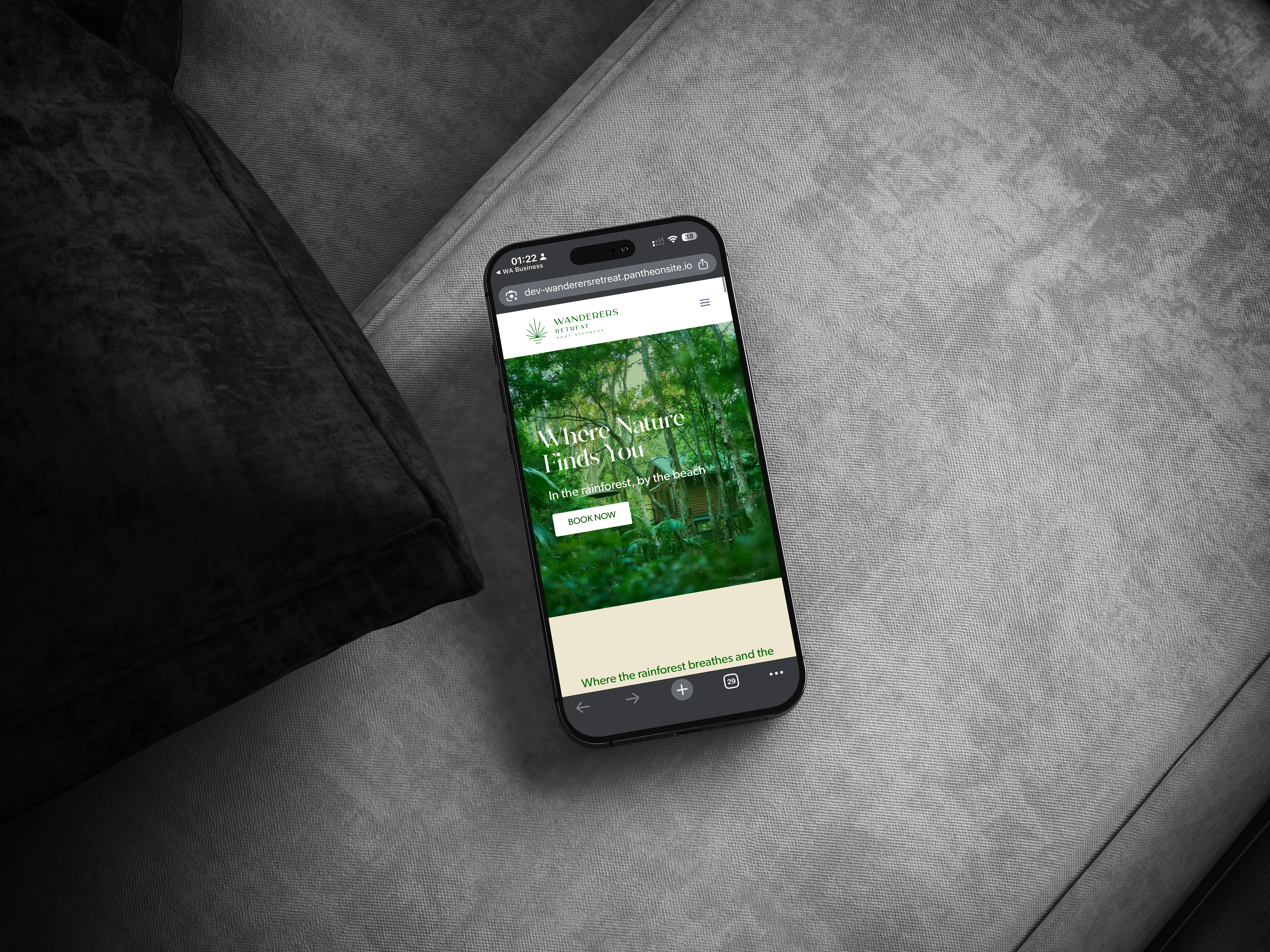 Wanderers Retreat web design example 2