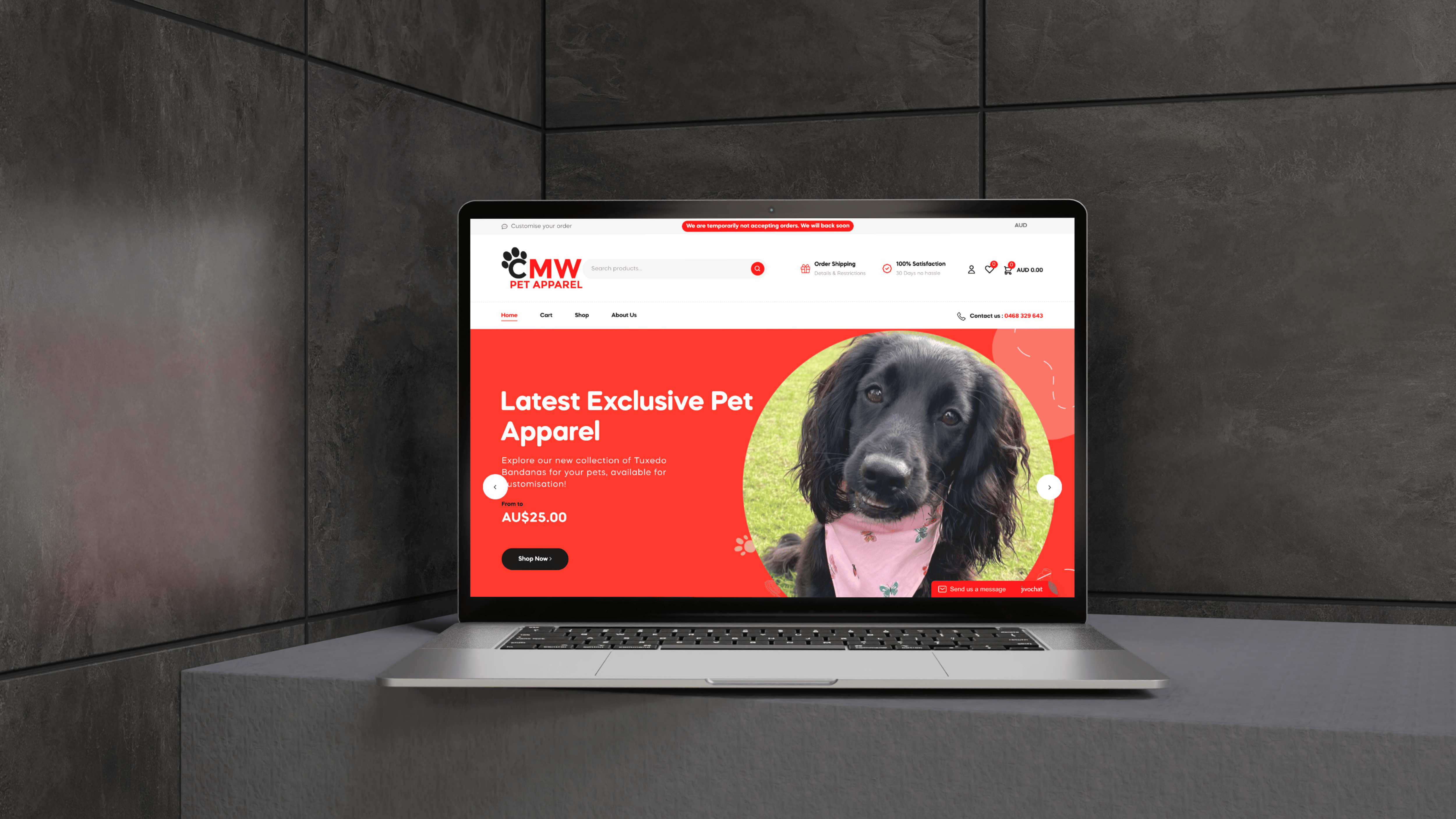 CMW Pet Apparel eCommerce website project