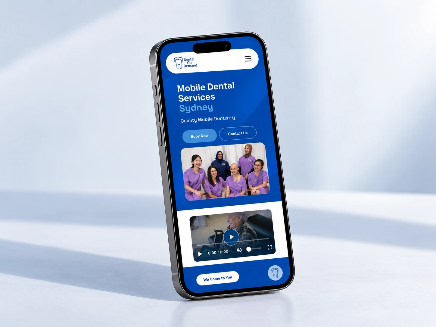 Dental on Demand mobile website design