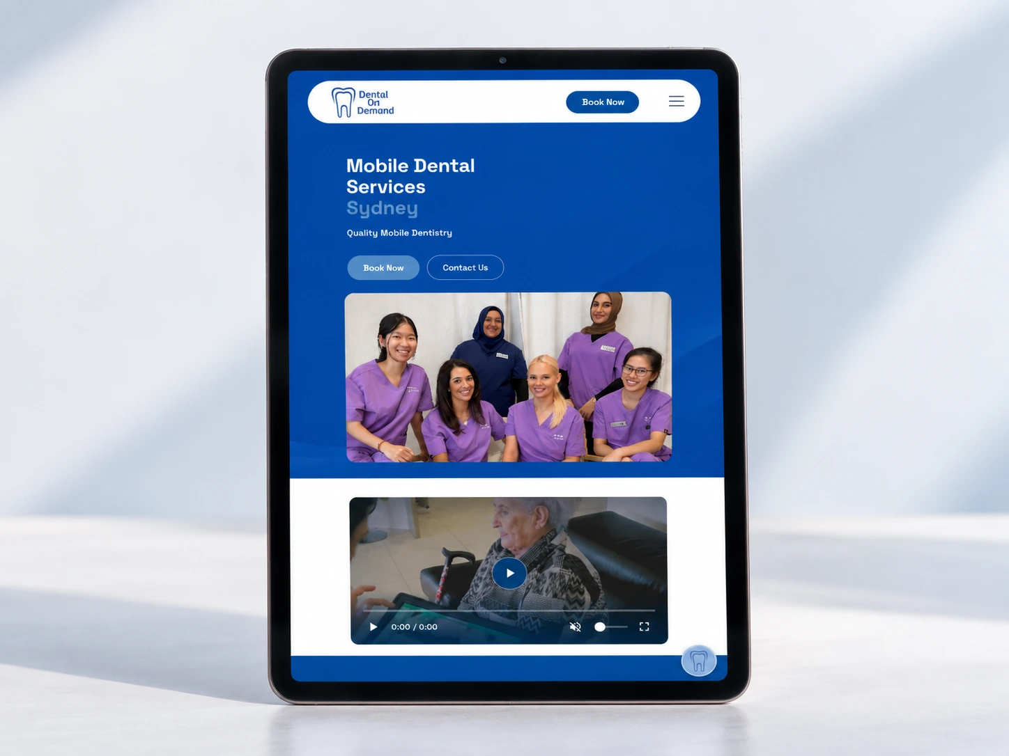 Dental on Demand tablet website design