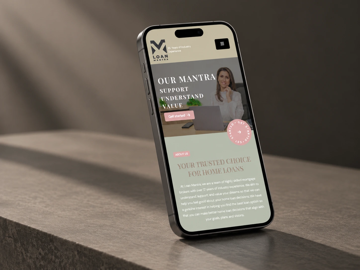 Loan Mantra mobile website design
